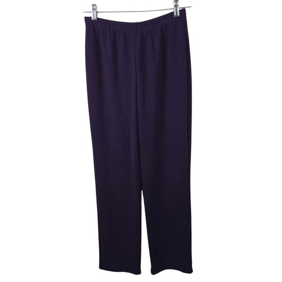 Chico's Travelers Pants Purple Straight Leg Slinky Knit Liquid Pull on Pants M - Picture 4 of 10